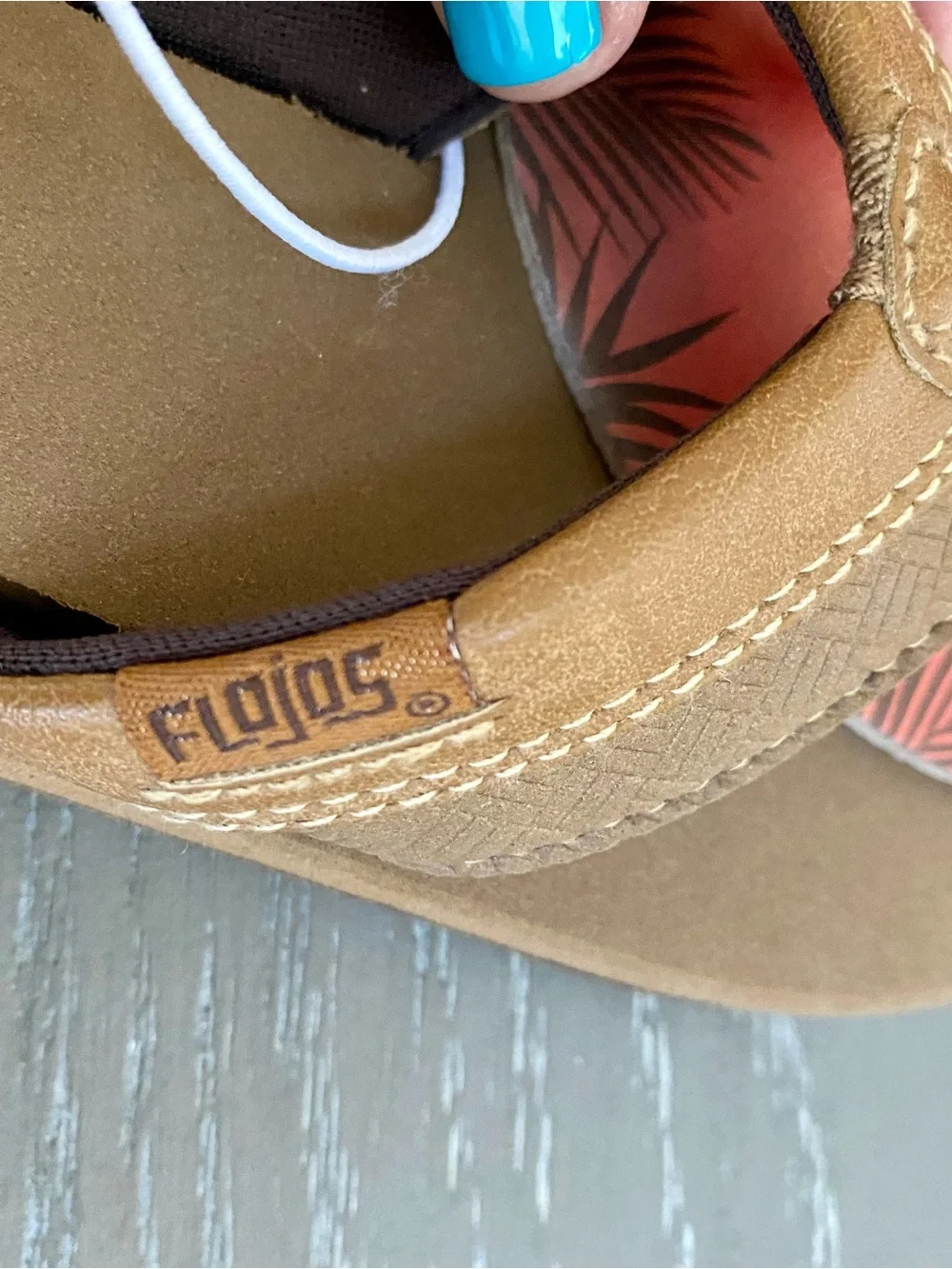 Flojos Brown Kids Sandals with Tan Stitching